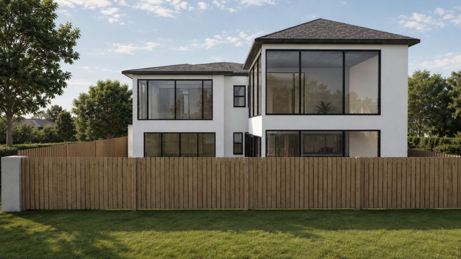 A design rendering of a two-storey rear addition, exterior elevation