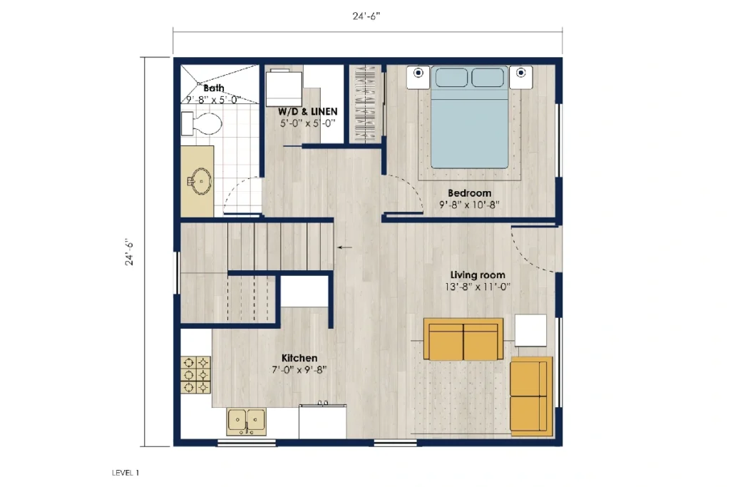 1,200 sq ft